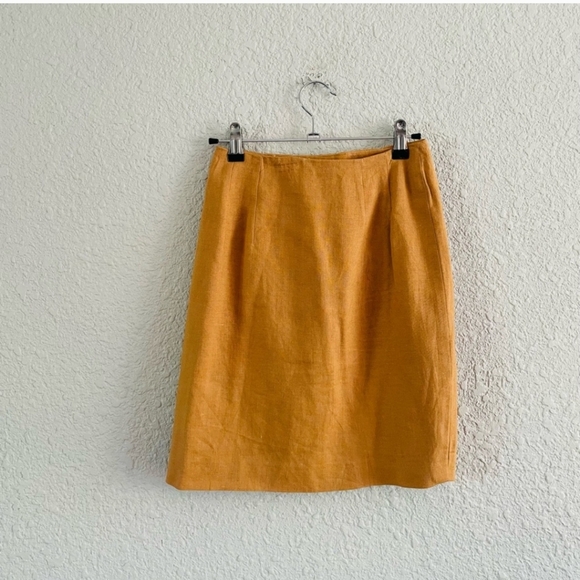 Vintage Express Linen Blend Wrap Mini Skirt - Picture 2 of 9